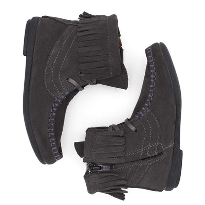 Botas Niña Flecos Serraje Gris