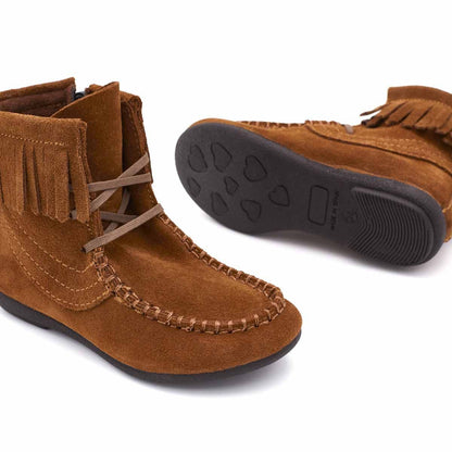 Botas Niña Flecos Serraje Cuero