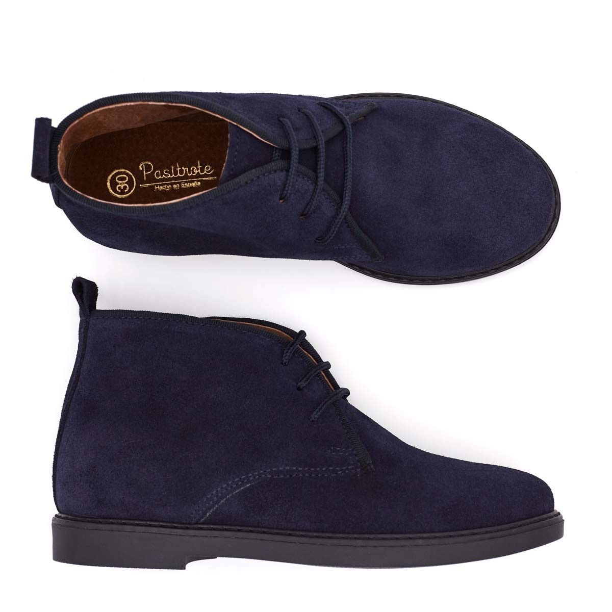 Botas Niño Piel Azul Marino