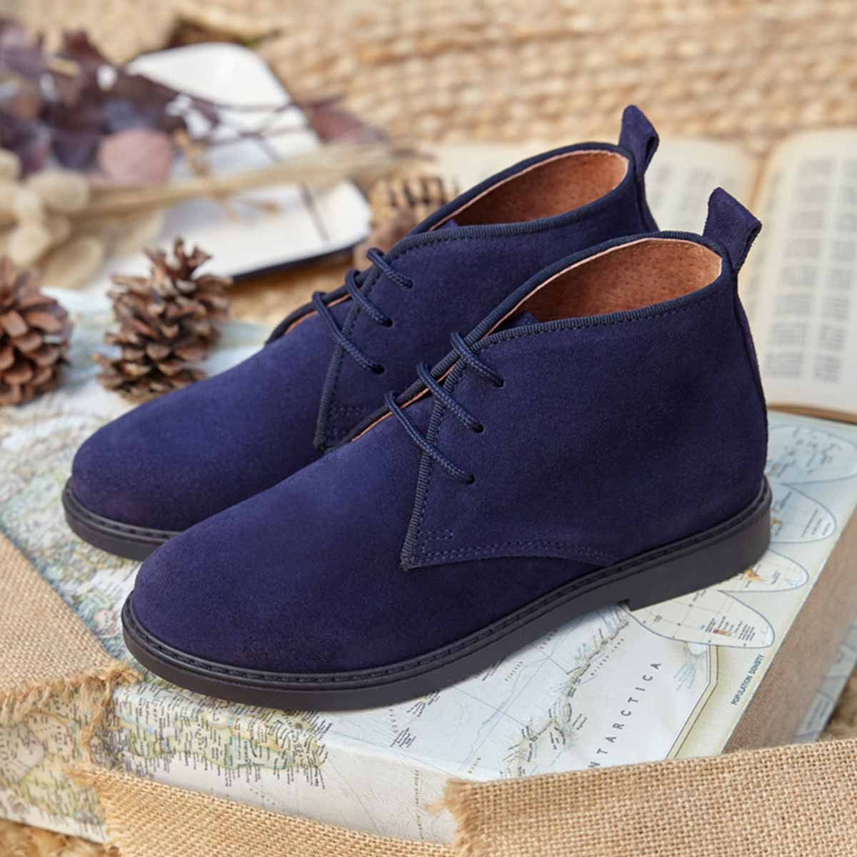 Botas Niño Piel Azul Marino