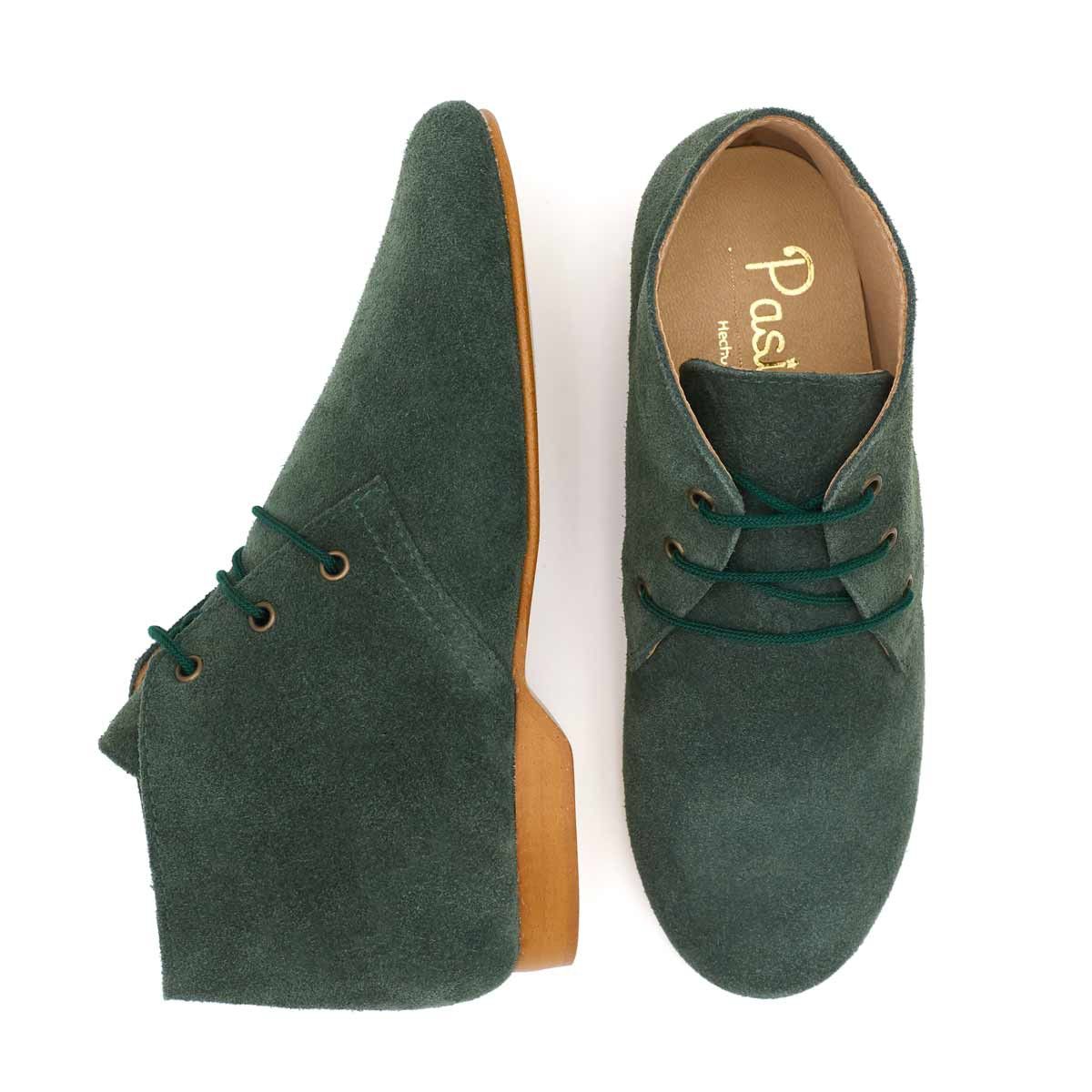 Botines Piel Serraje Verde