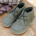 Green Khaki Suede Desert Boots for Kids