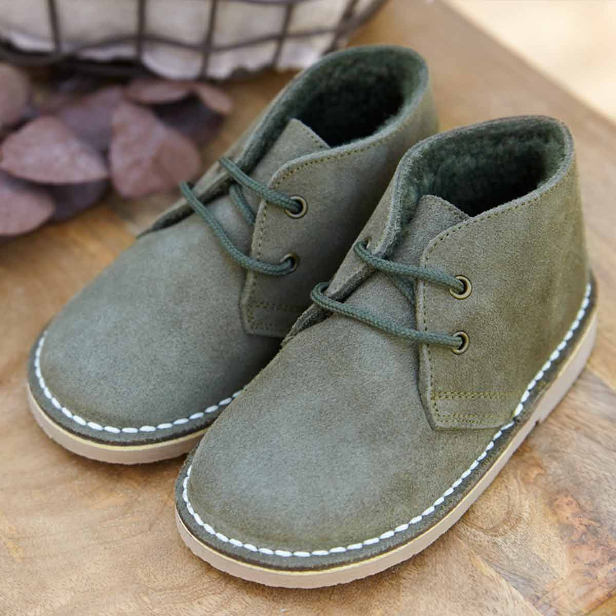Pisacacas Borreguito Serraje Verde Kaki