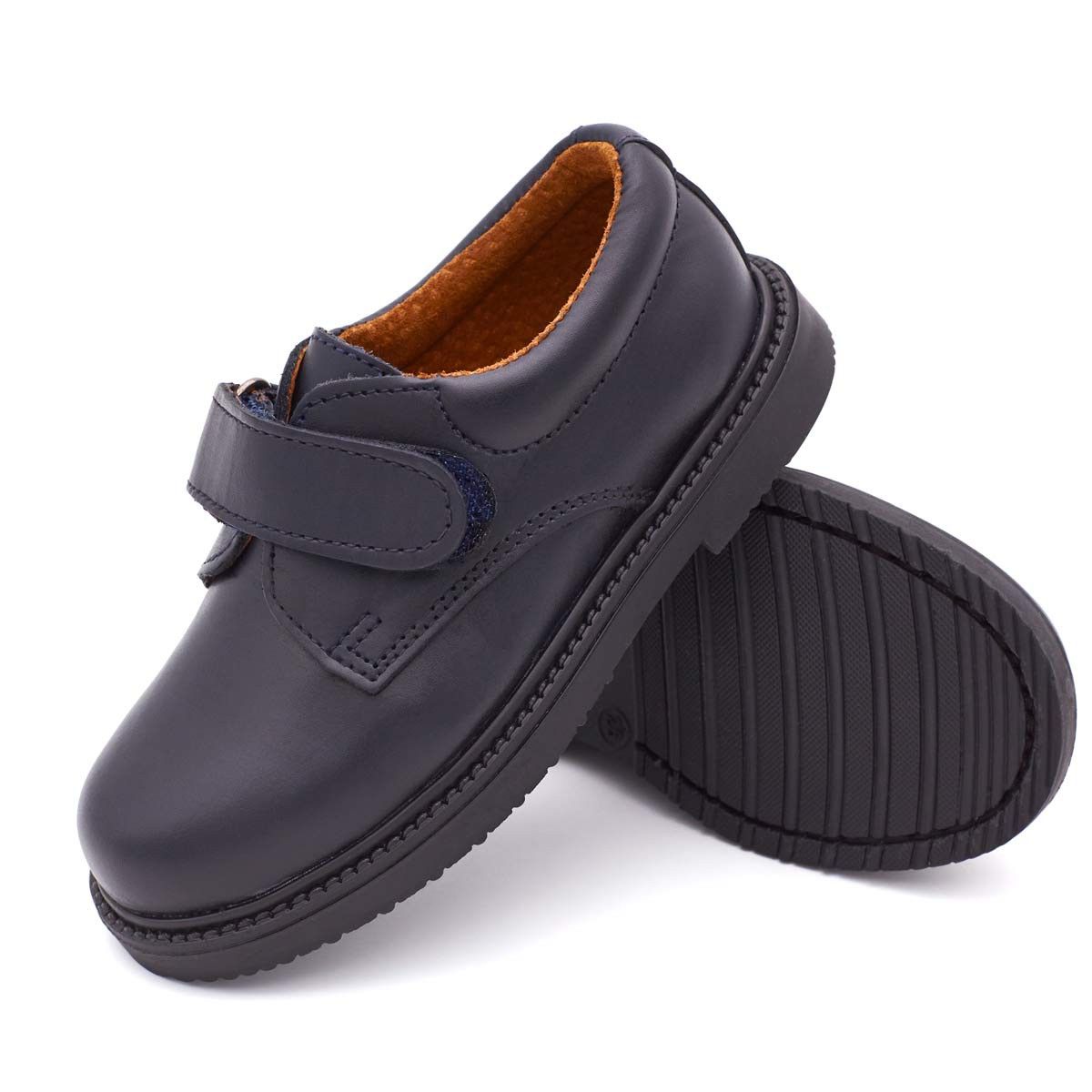 Zapato Colegial Piel Azul Marino