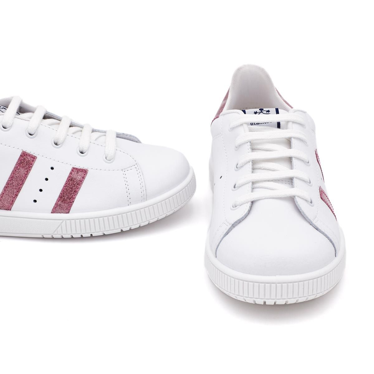 Zapatillas Blancas Rayas Oro Rosa Titanitos