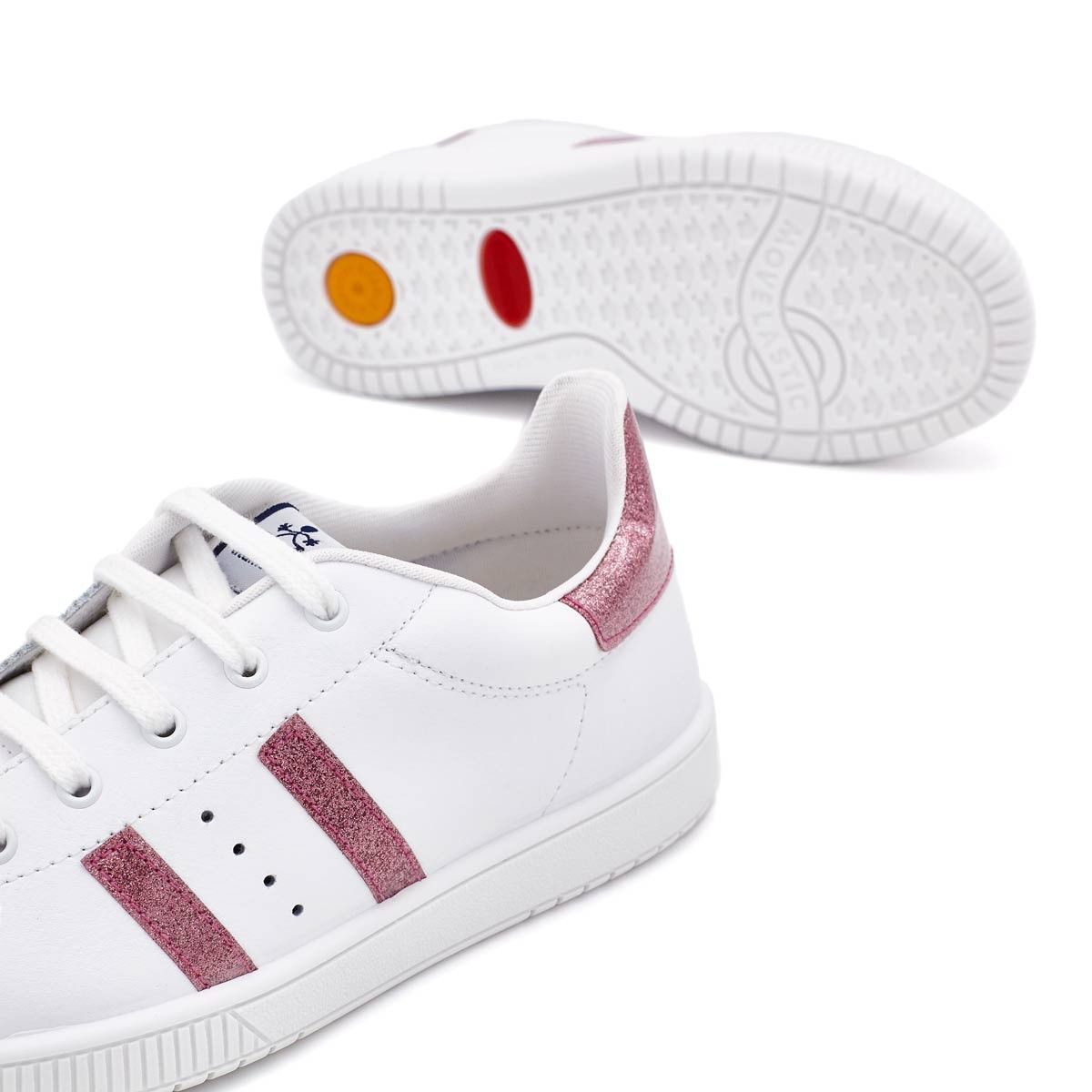 Zapatillas Blancas Rayas Oro Rosa Titanitos