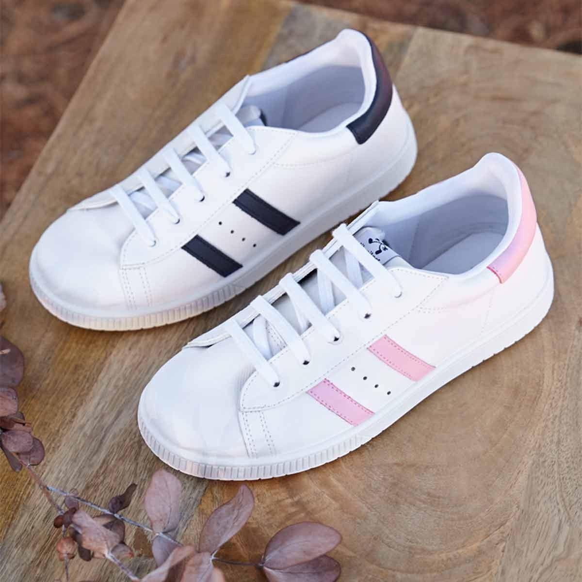 Zapatillas Blancas Rayas Marino Titanitos
