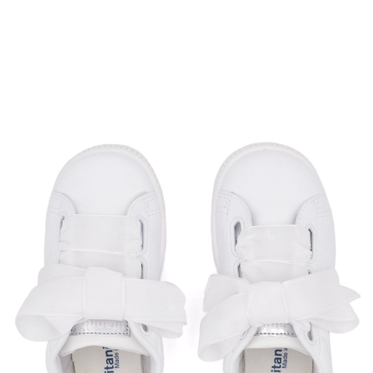 Zapatillas Blancas Lazo Terciopelo Titanitos