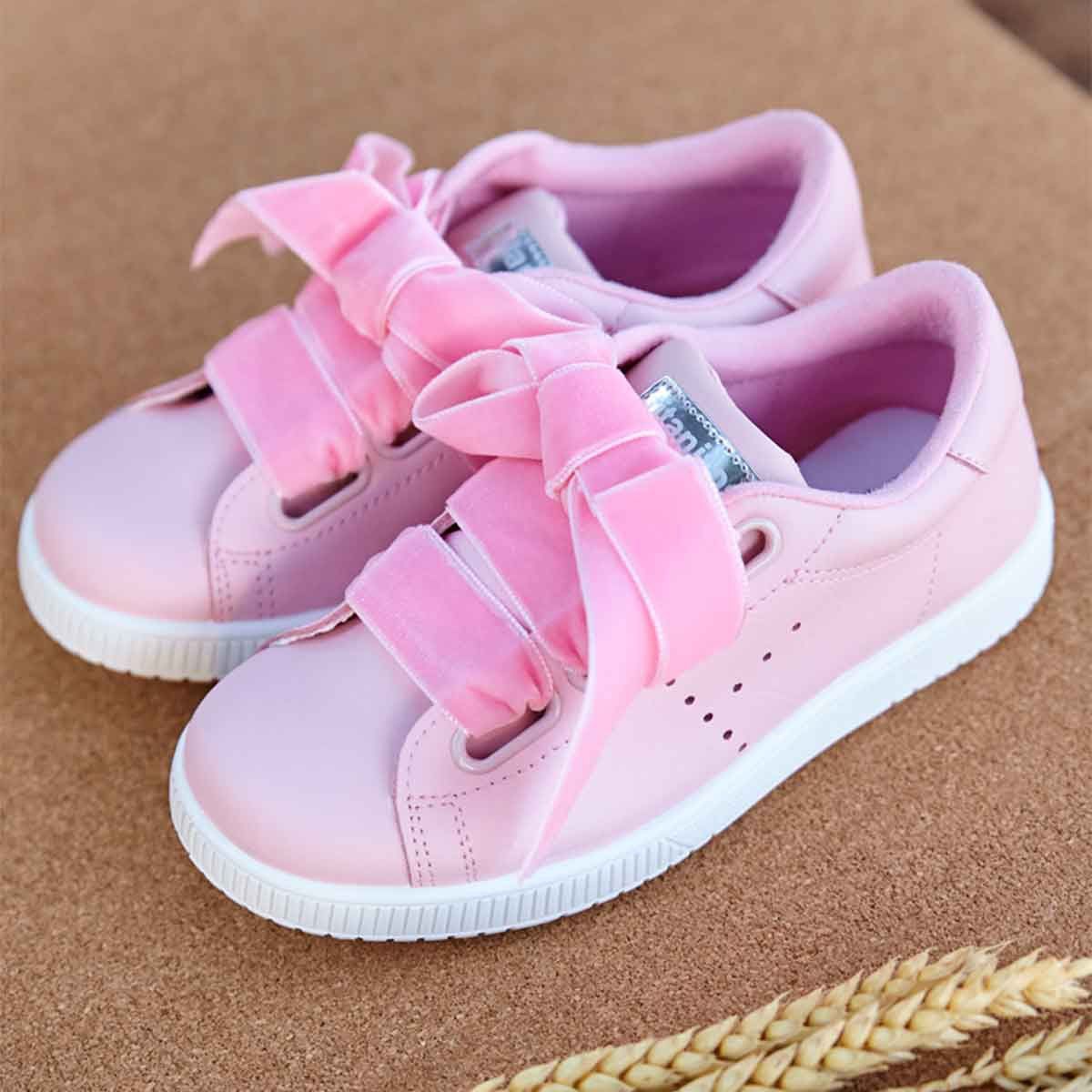 Zapatillas Rosa Lazo Terciopelo Titanitos