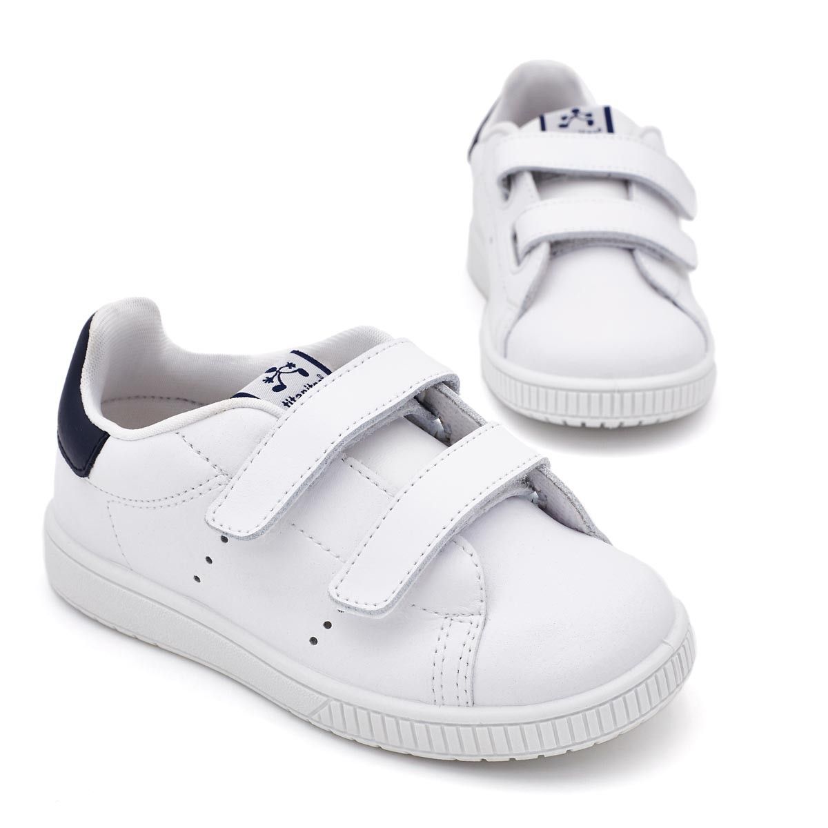 Zapatillas Blancas y Marino Tira Adherente Titanitos
