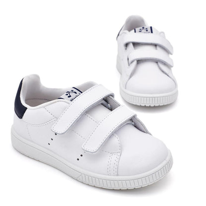 Zapatillas Blancas y Marino Tira Adherente Titanitos