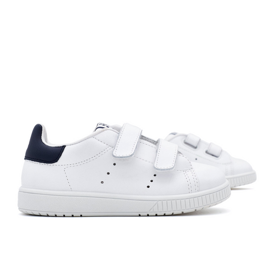Zapatillas Blancas y Marino Tira Adherente Titanitos
