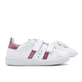 Titanitos Rose Gold Stripe Velcro White Sneakers