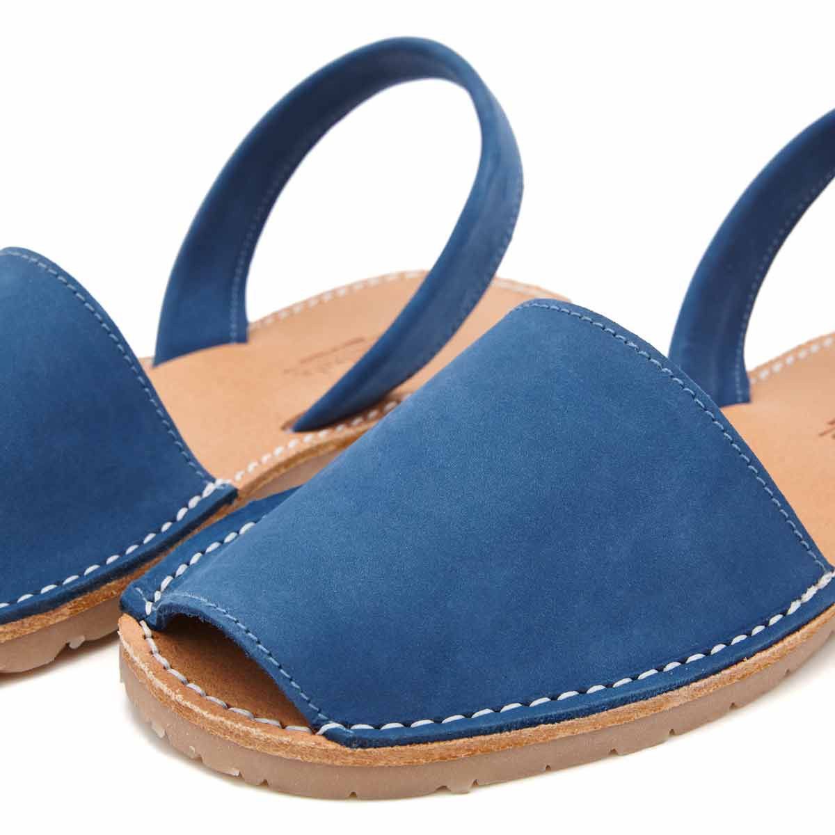 Menorquinas Piel Nobuk Azul
