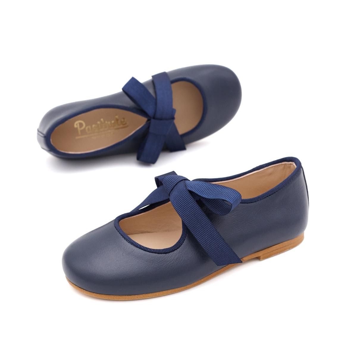 Merceditas Lazo Piel Azul Marino