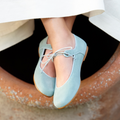 Girls' Sage Green Suede Lace-up Mary Janes