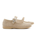 Girls' Linen Mary Janes with Buckle - Toasted Tan