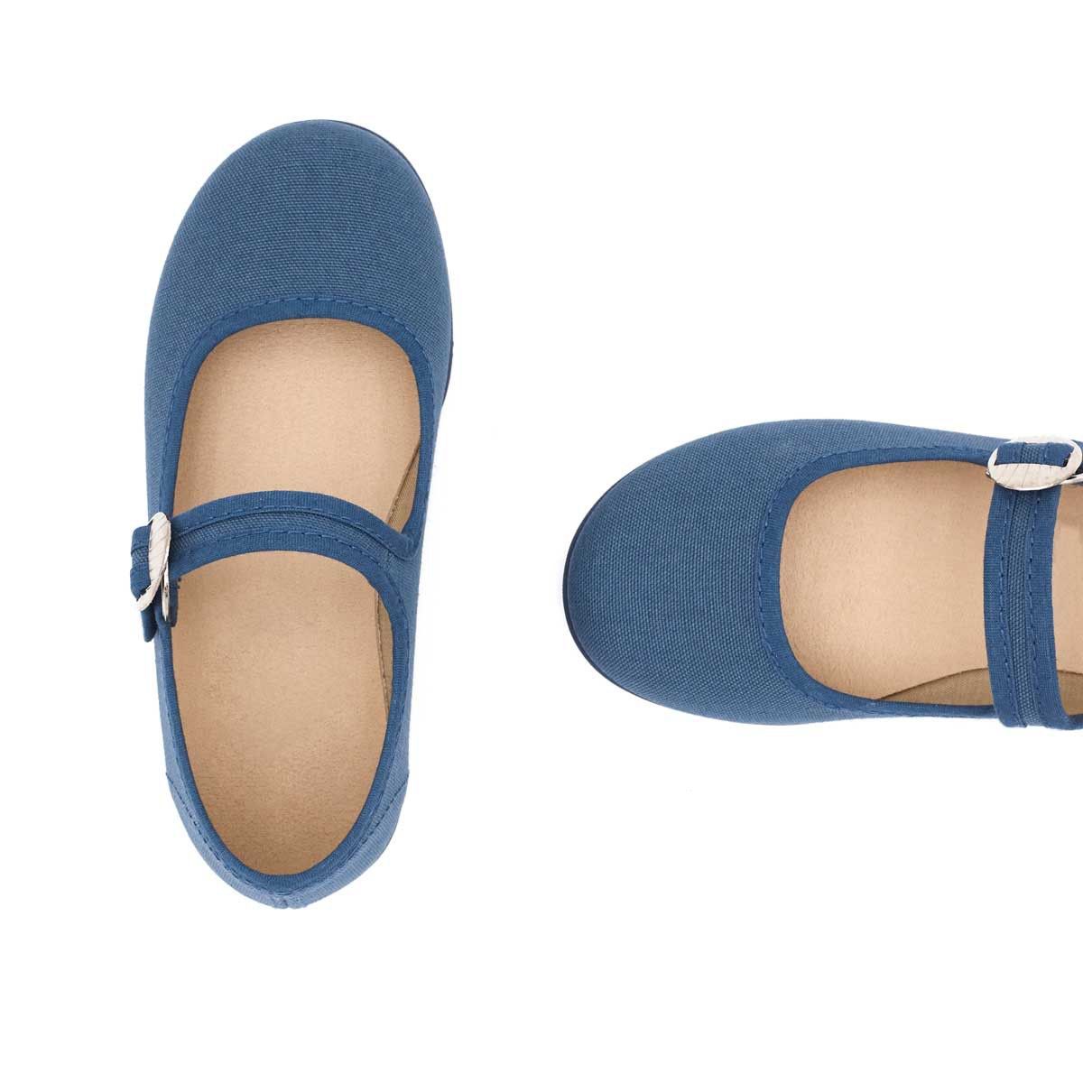 Merceditas Niña Hebilla Lona Azul