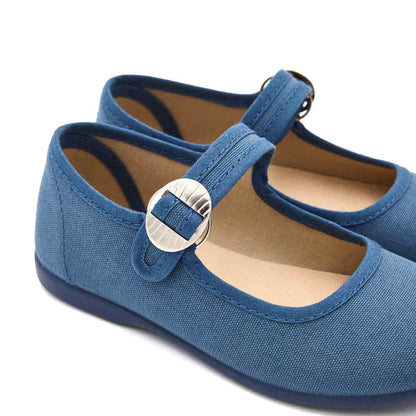 Merceditas Niña Hebilla Lona Azul