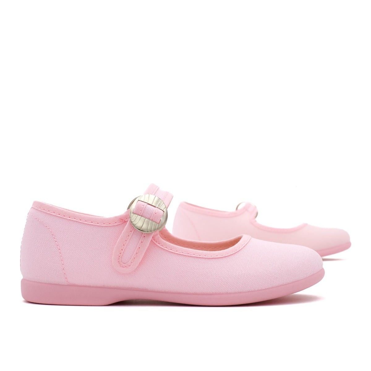 Merceditas Niña Hebilla Lona Rosa