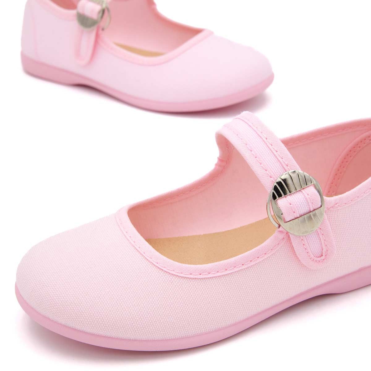 Merceditas Niña Hebilla Lona Rosa
