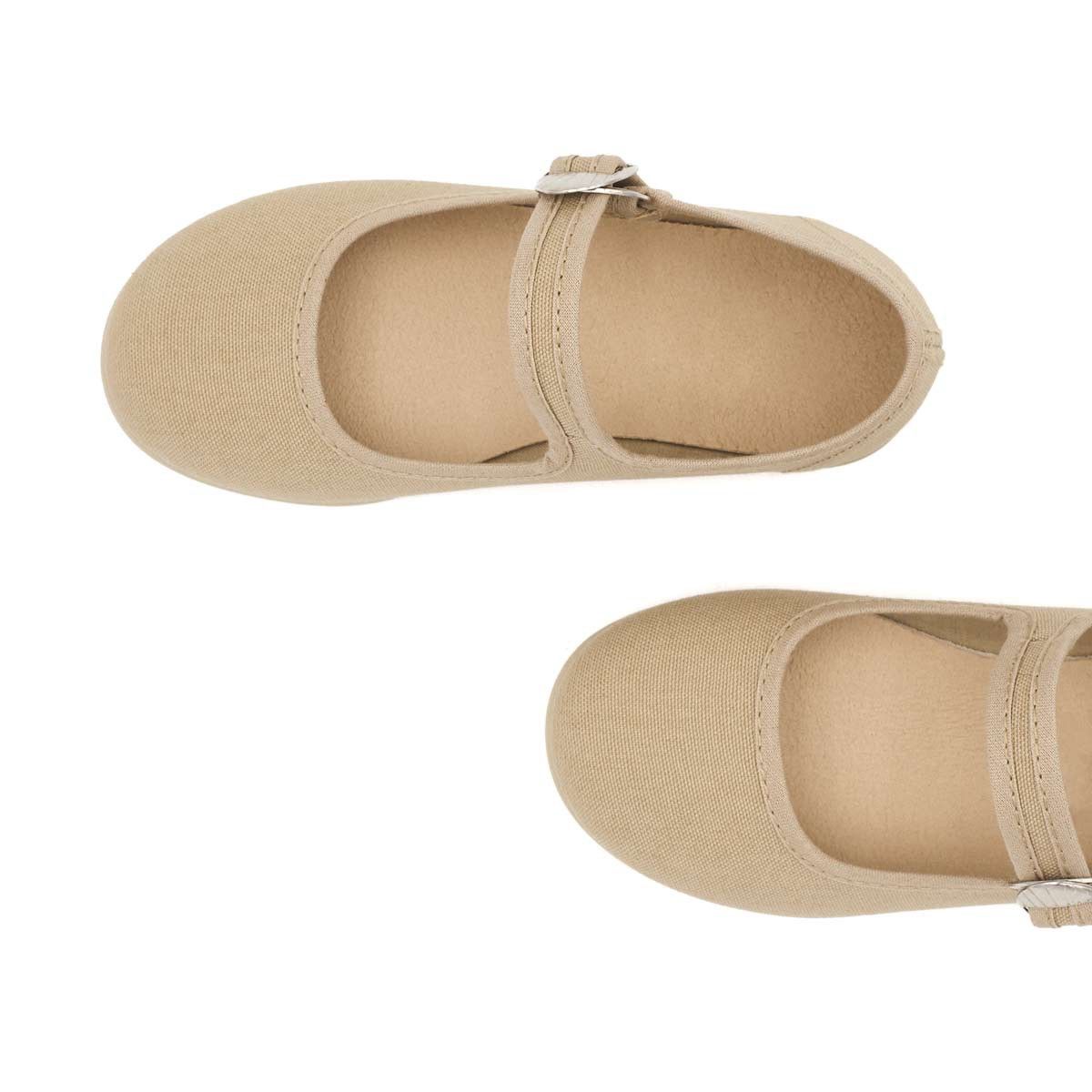 Merceditas Niña Hebilla Lona Beige