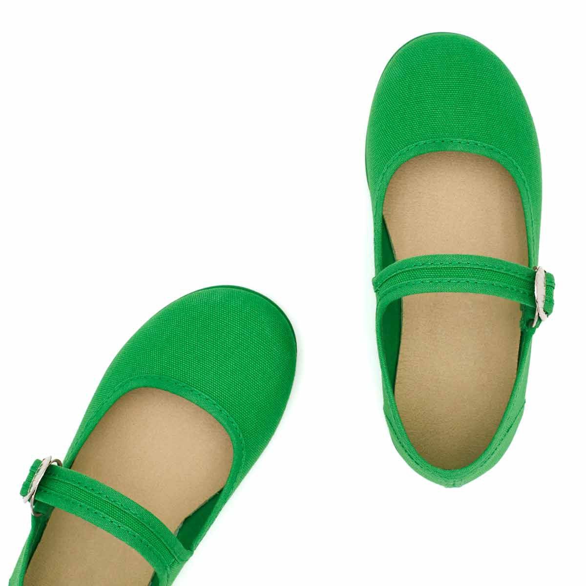 Merceditas Niña Hebilla Lona Verde