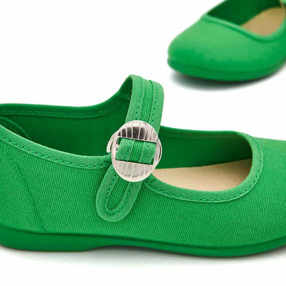 Merceditas Niña Hebilla Lona Verde