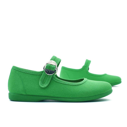 Merceditas Niña Hebilla Lona Verde