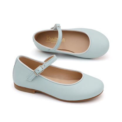 Merceditas Niña Piel Azul Verdoso