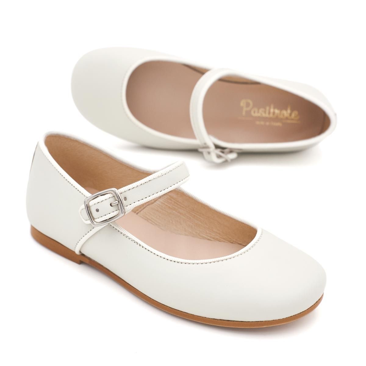 Merceditas Niña Piel Beige Claro
