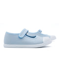 Girls' Dusty Blue Canvas Mary Janes with Toe Cap
