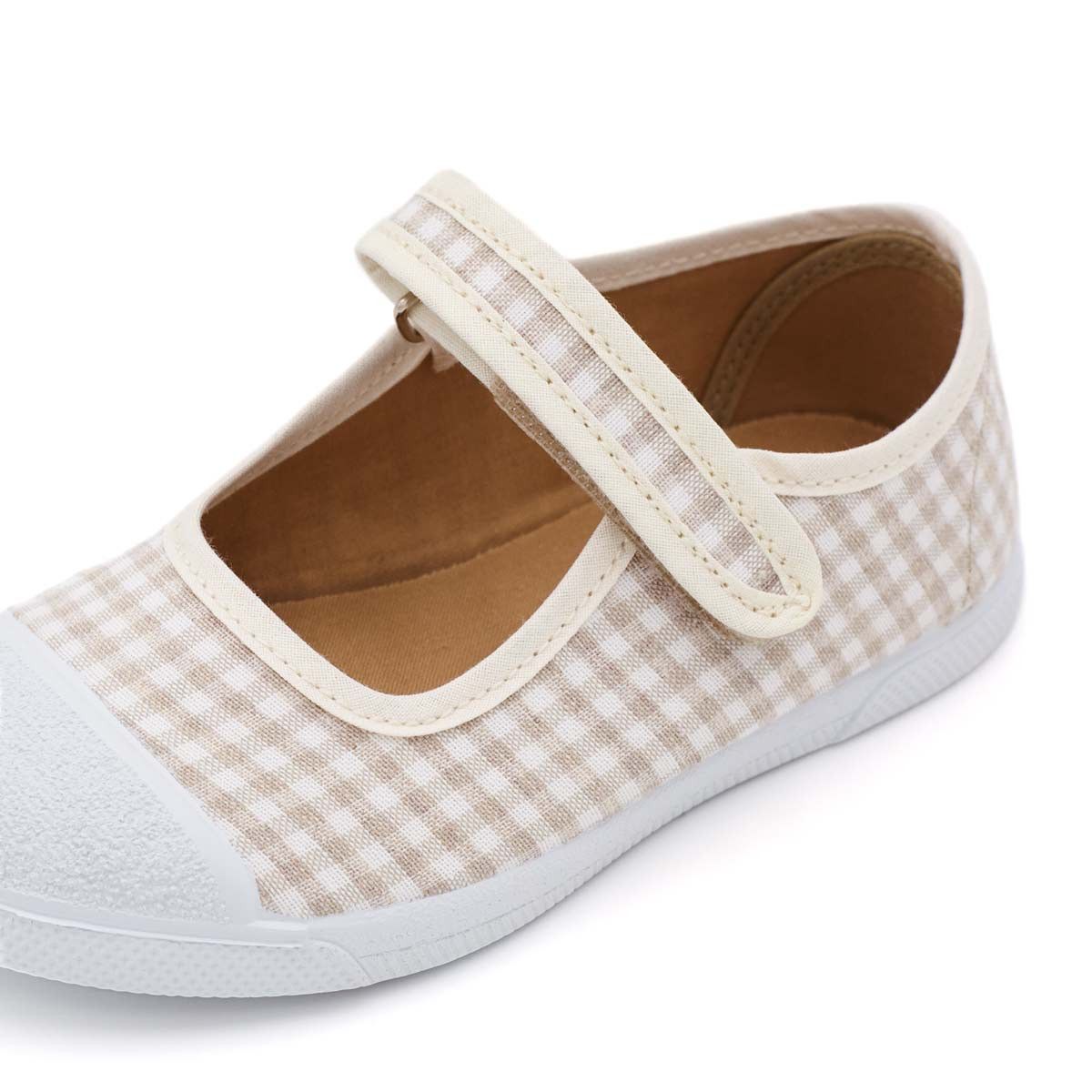 Merceditas Niña Puntera Vichy Beige