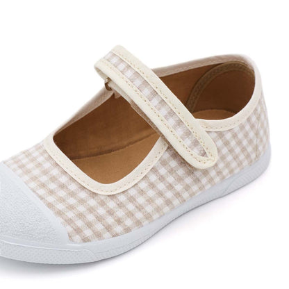 Merceditas Niña Puntera Vichy Beige