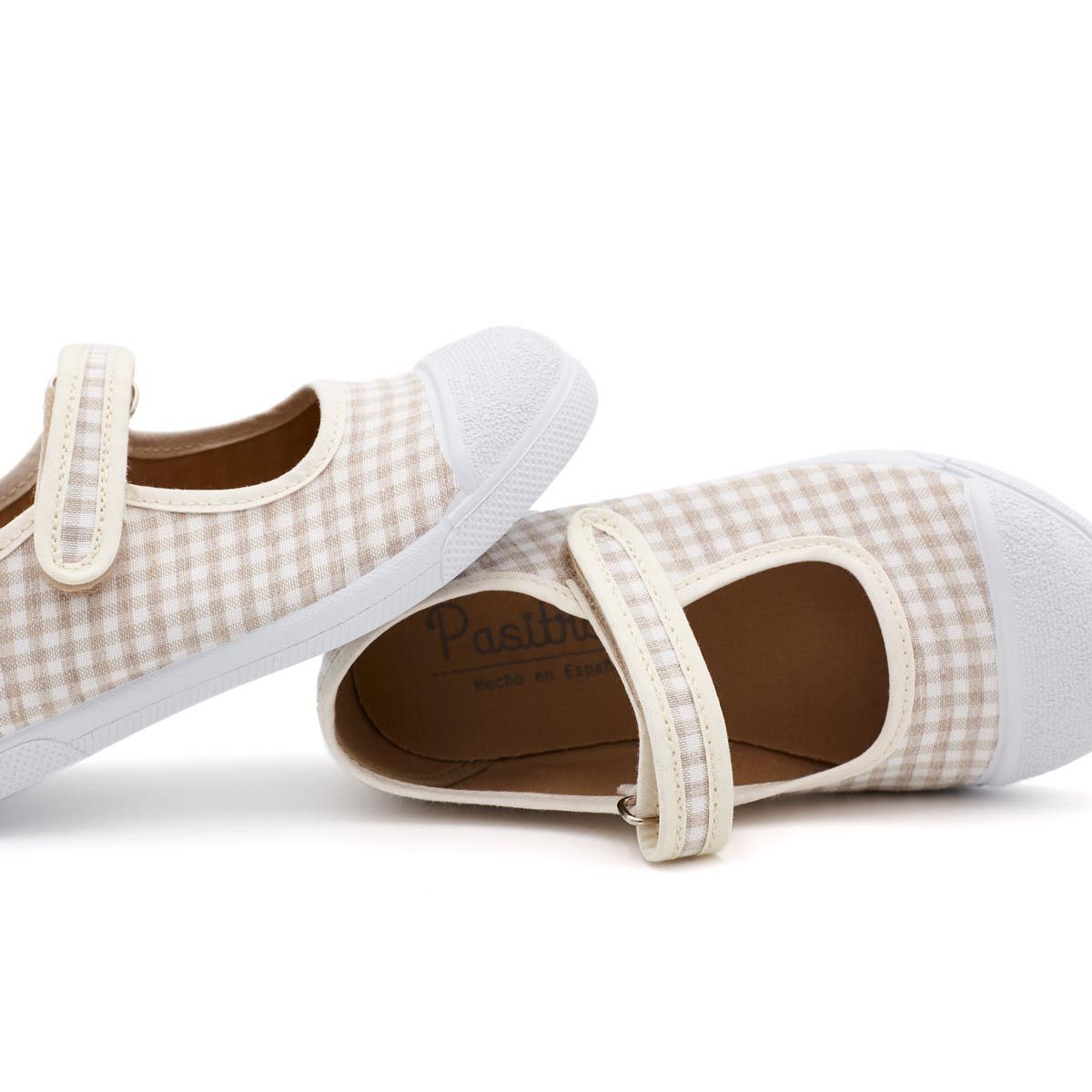 Merceditas Niña Puntera Vichy Beige