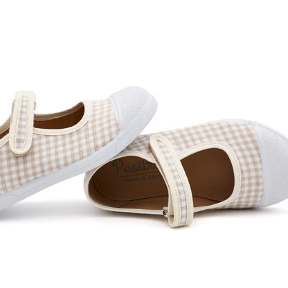 Merceditas Niña Puntera Vichy Beige