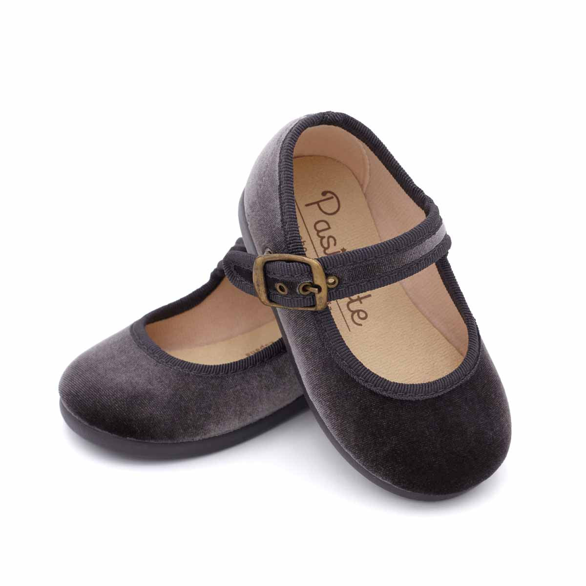 Merceditas Bebé Terciopelo Gris