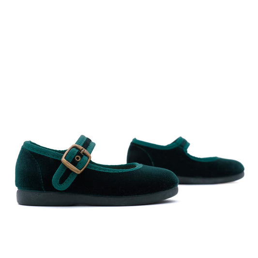 Merceditas Bebé Terciopelo Verde