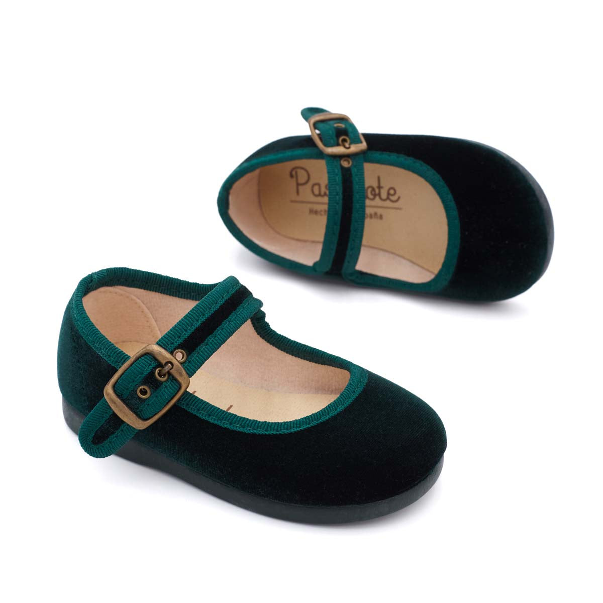 Merceditas Bebé Terciopelo Verde