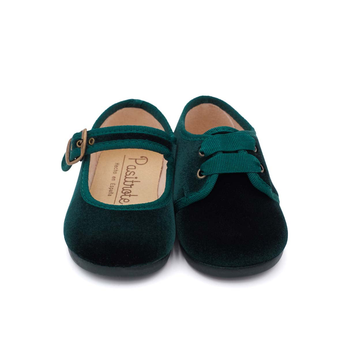 Merceditas Bebé Terciopelo Verde