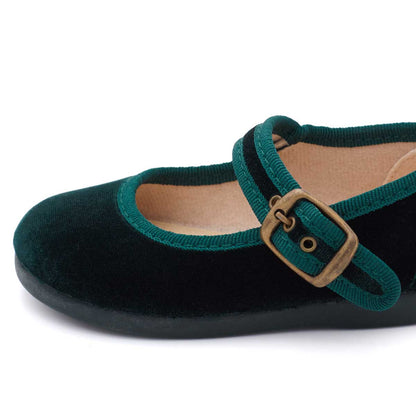 Merceditas Bebé Terciopelo Verde