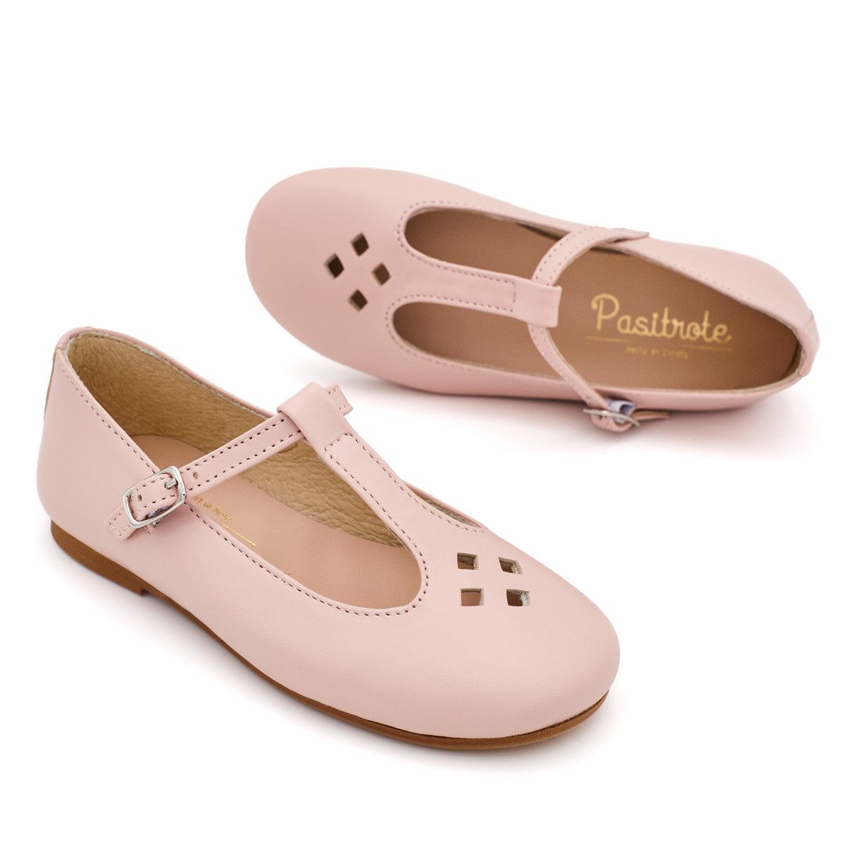 Merceditas Piel Rombos Rosa