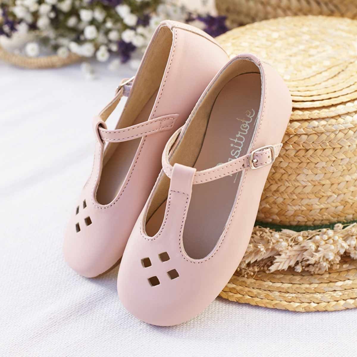 Merceditas Piel Rombos Rosa