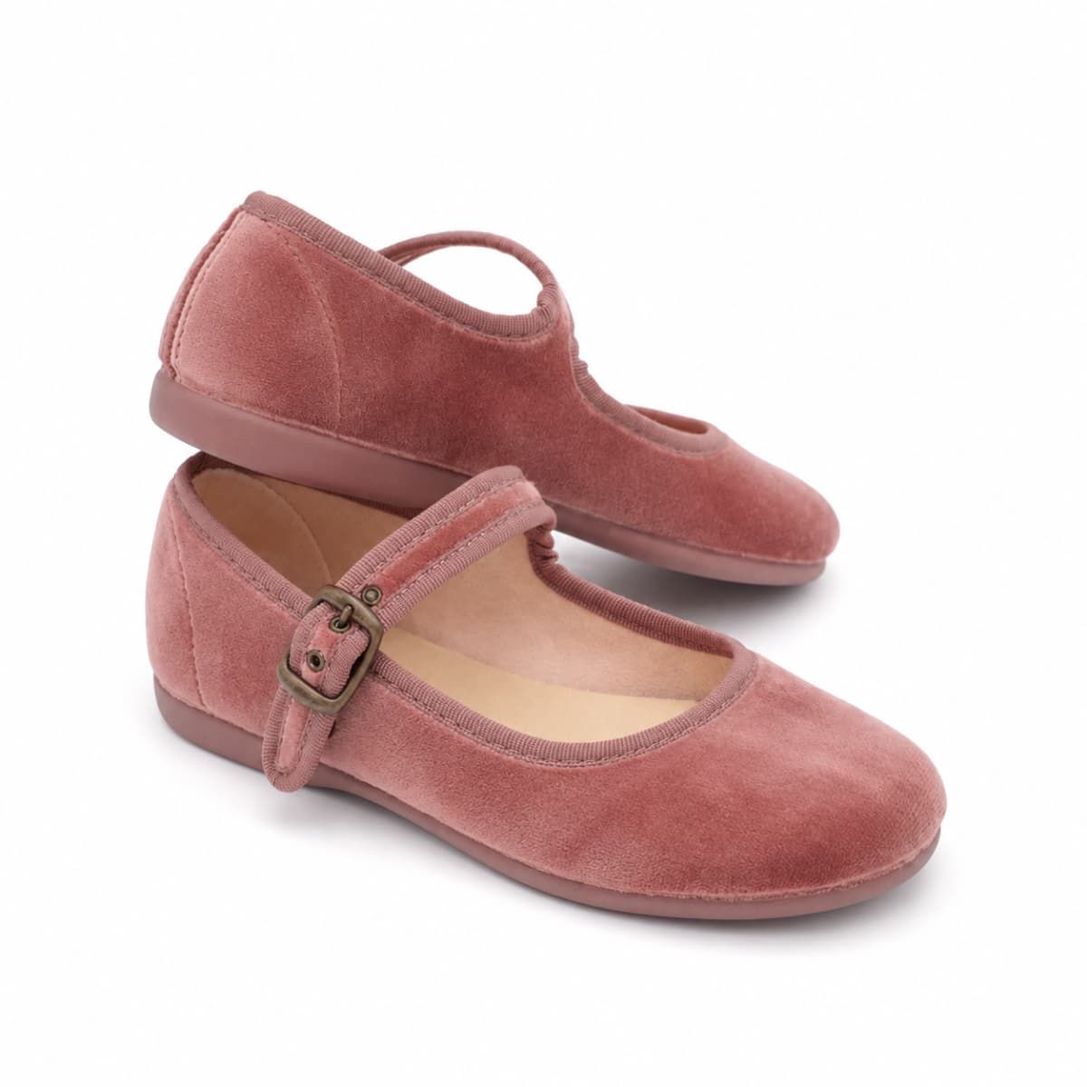 Merceditas Niña Terciopelo Rosa
