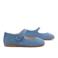Olivia Girls' Blue Suede Mary Janes