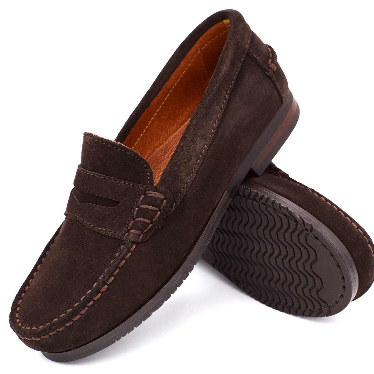Mocasines Antifaz Serraje Marrón
