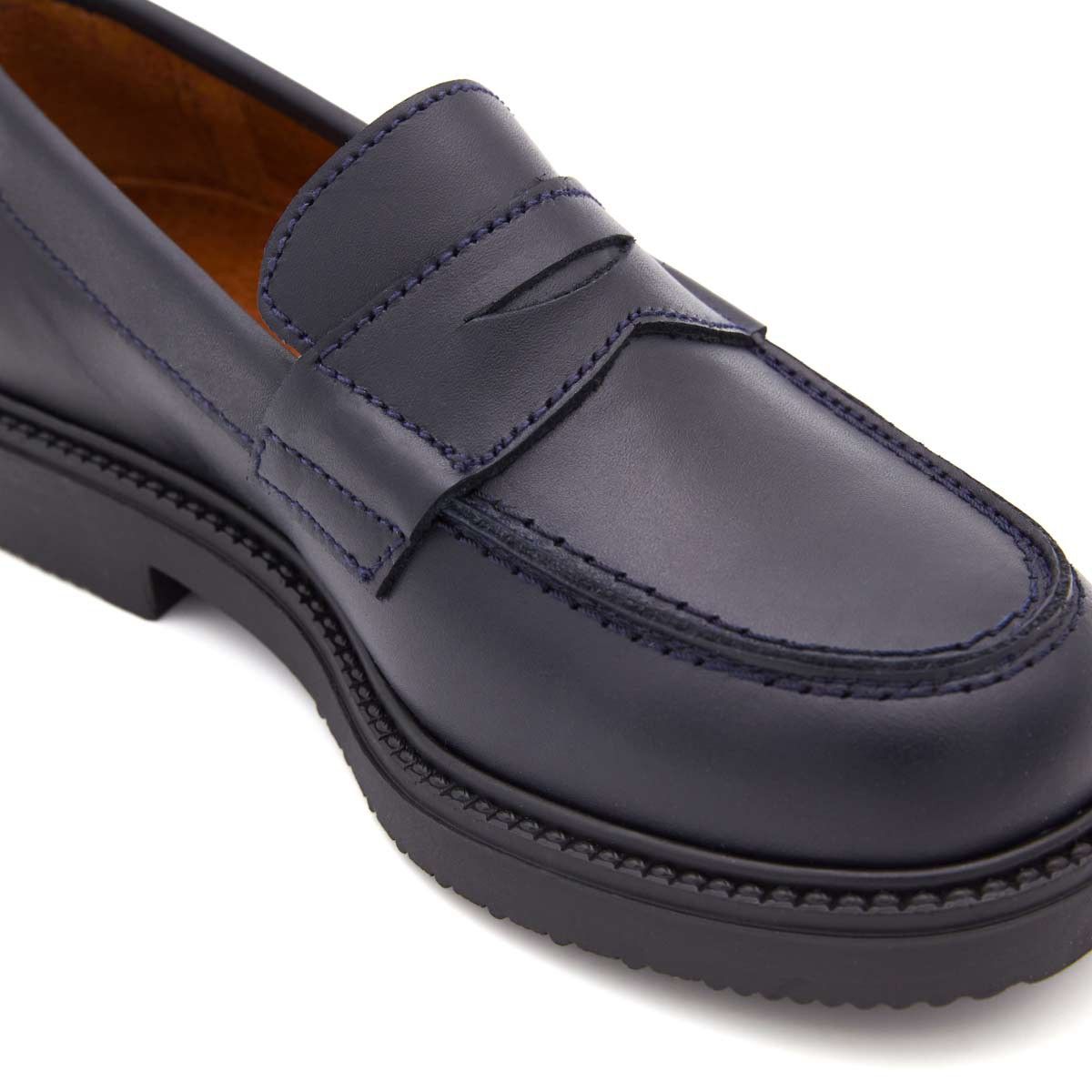 Mocasines Colegiales Piel Marino