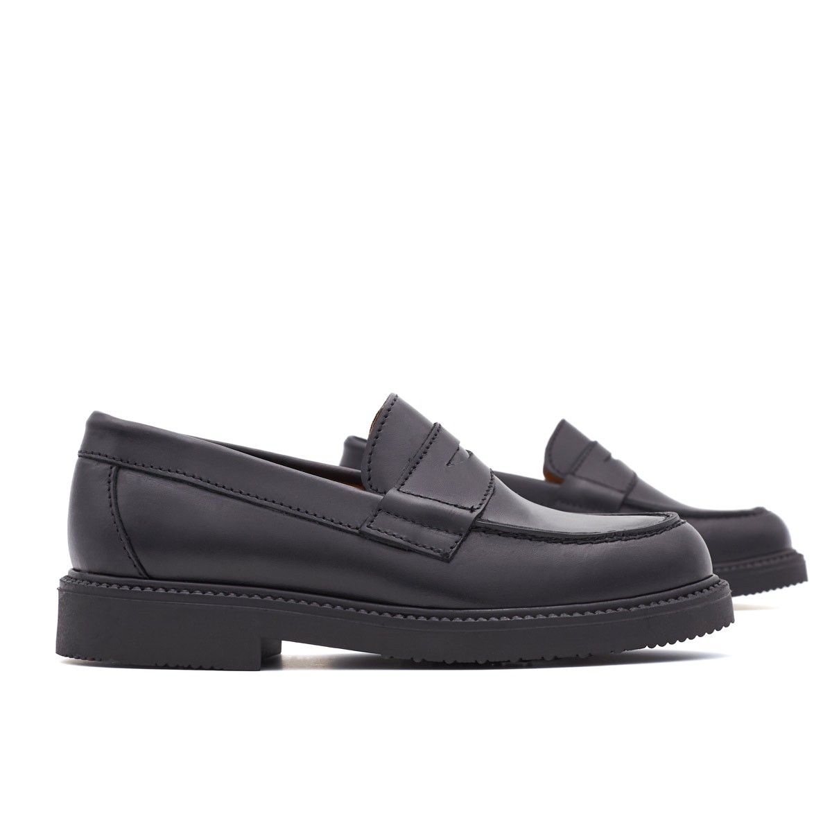 Mocasines Colegiales Piel Negro