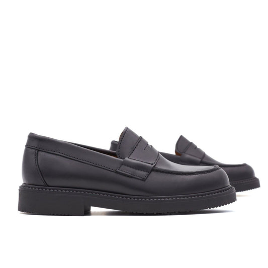 Mocasines Colegiales Piel Negro
