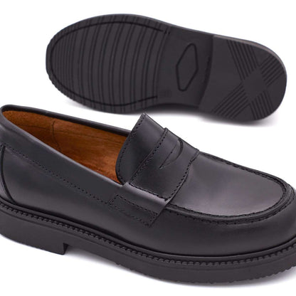 Mocasines Colegiales Piel Negro